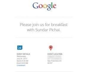 Google lunch invite