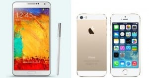 Apple iPhone 5s versus Samsung Galaxy Note 3 special features comparison