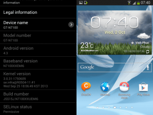 Galaxy Note 2 Android 4.3 XXUEMI6